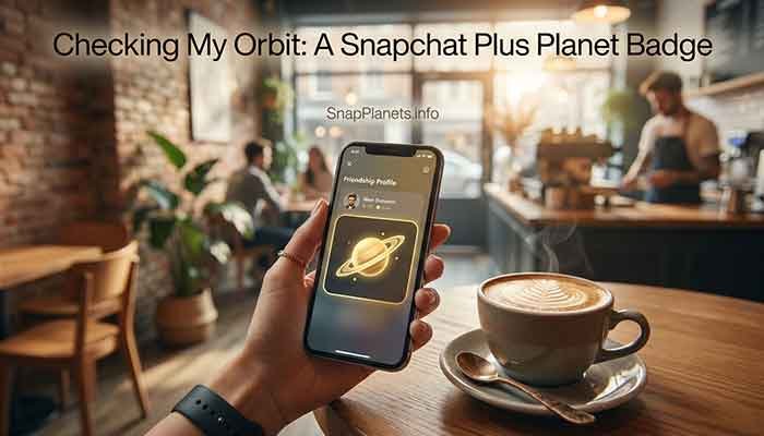 Close-up of a Snapchat Plus friendship profile showing the Saturn planet badge