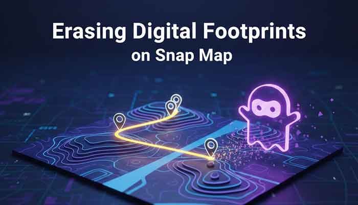 Digital illustration showing how to hide ghost trails on Snapchat