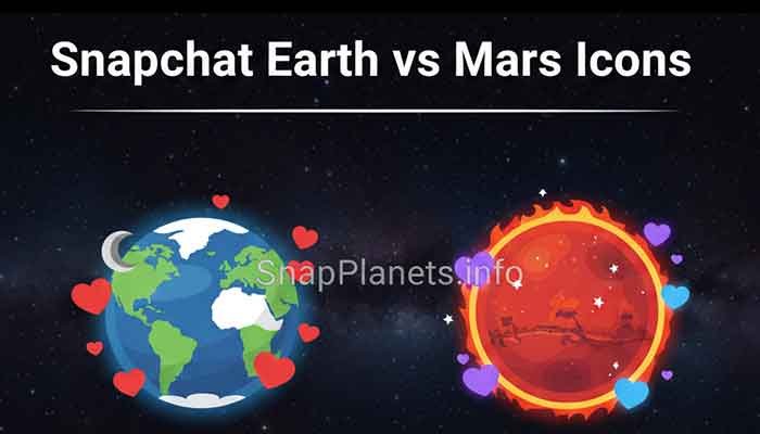 Comparison of Snapchat Earth and Mars friendship planets