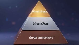 Infographic showing the hierarchy of Snapchat interaction weightage for planet rankings, Snapchat Group Chat