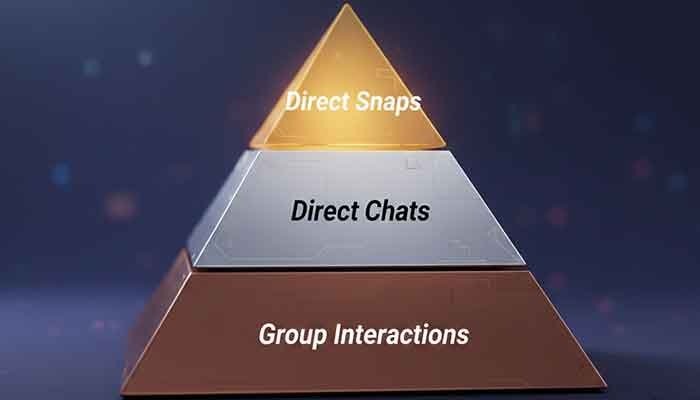 Infographic showing the hierarchy of Snapchat interaction weightage for planet rankings, Snapchat Group Chat
