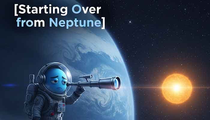 Bitmoji character on Neptune representing a lost Snapchat planet rank