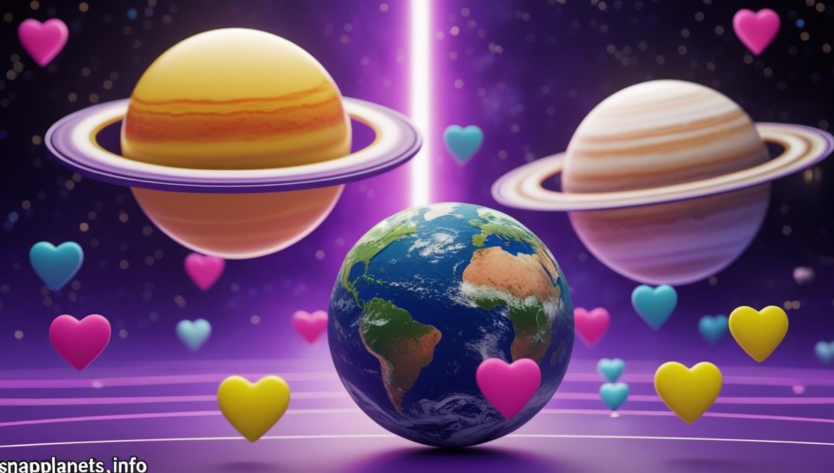 Snapchat Planets Order showing Mercury, Venus, Earth, and Mars with hearts.