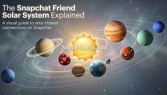 Digital illustration of the Snapchat Plus Friend Solar System planets ranking