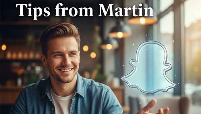 Martin the tech expert explaining Snapchat features