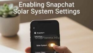 User enabling the Snapchat Planets feature in the Snapchat Plus settings menu, Snapchat Planets Opt-in.