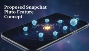 Concept art of Snapchat Plus Pluto planet feature, New Snapchat Planets.