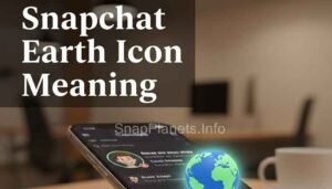 Close up of the Earth icon on a Snapchat friend list, Earth on Snapchat.
