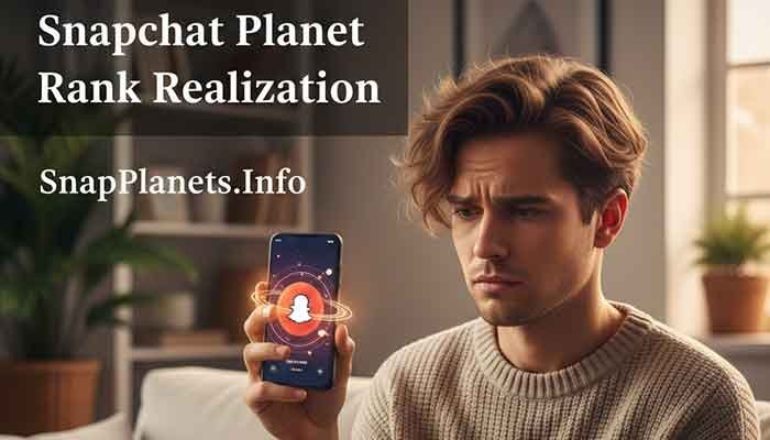 User reacting to their Snapchat Planet rank on a smartphone, Snapchat Planets mental health.