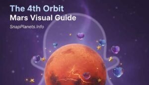 Mars on Snapchat planet icon with purple hearts and stars, Mars on Snapchat