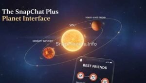 High-resolution Snapchat Plus Solar System interface showing Mercury and Sun, Snapchat planets blurry.