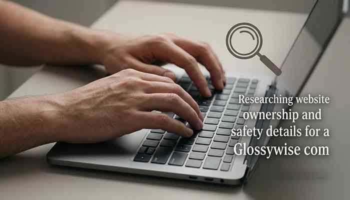 Researching website ownership and safety details for a Glossywise com review
